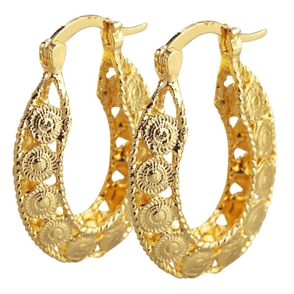 A145 DELICATE 18K YELLOW GOLD PLATED HOOP HUGGIE EARRINGS
